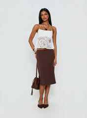 Solenne Sheer Crochet Lace Top White