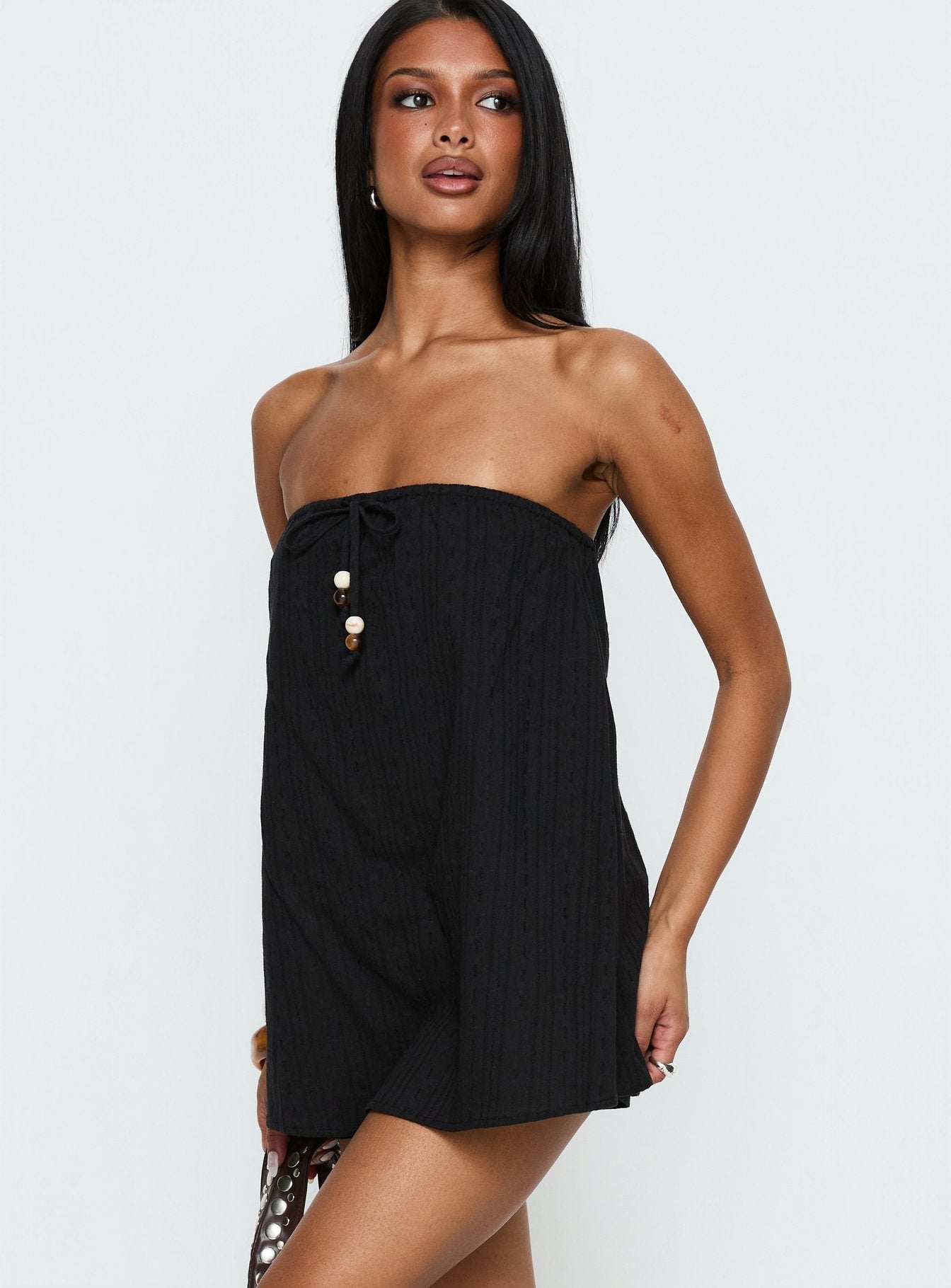 Isafelia Strapless Romper Black