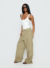 Sylene Pocket Detail Cargo Pants Khaki