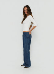 Buenos No Waist Low Rise Straight Leg Jeans Dark Indigo