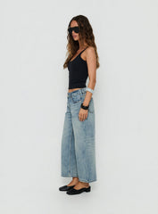 Sooki Low Rise Cropped Jeans Light Vintage Blue