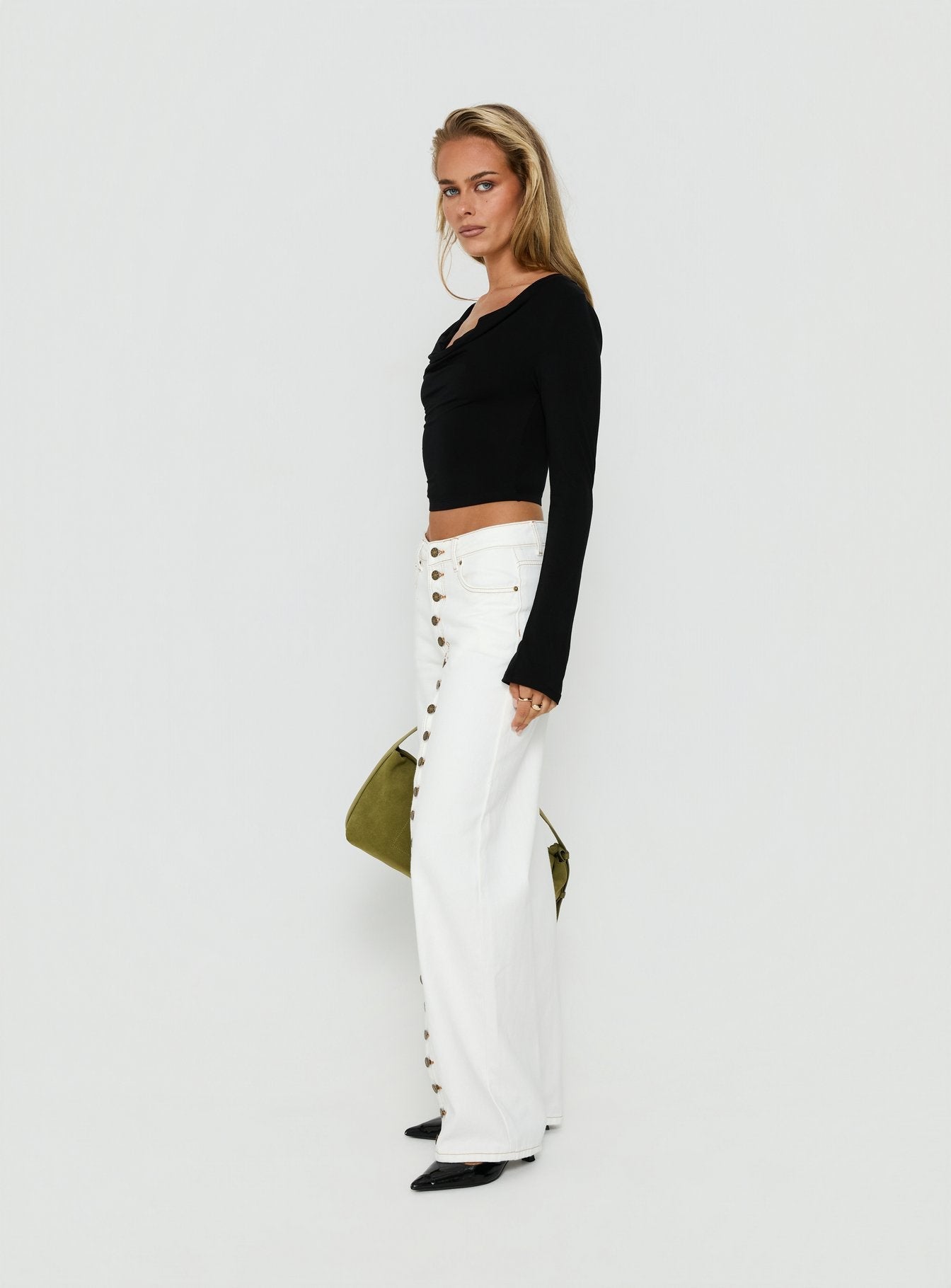Penny Mid Rise Straight Leg Jeans White
