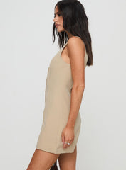 Damico Romper Beige Pinstripe