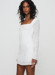 Lanchester Long Sleeve Mini Dress White