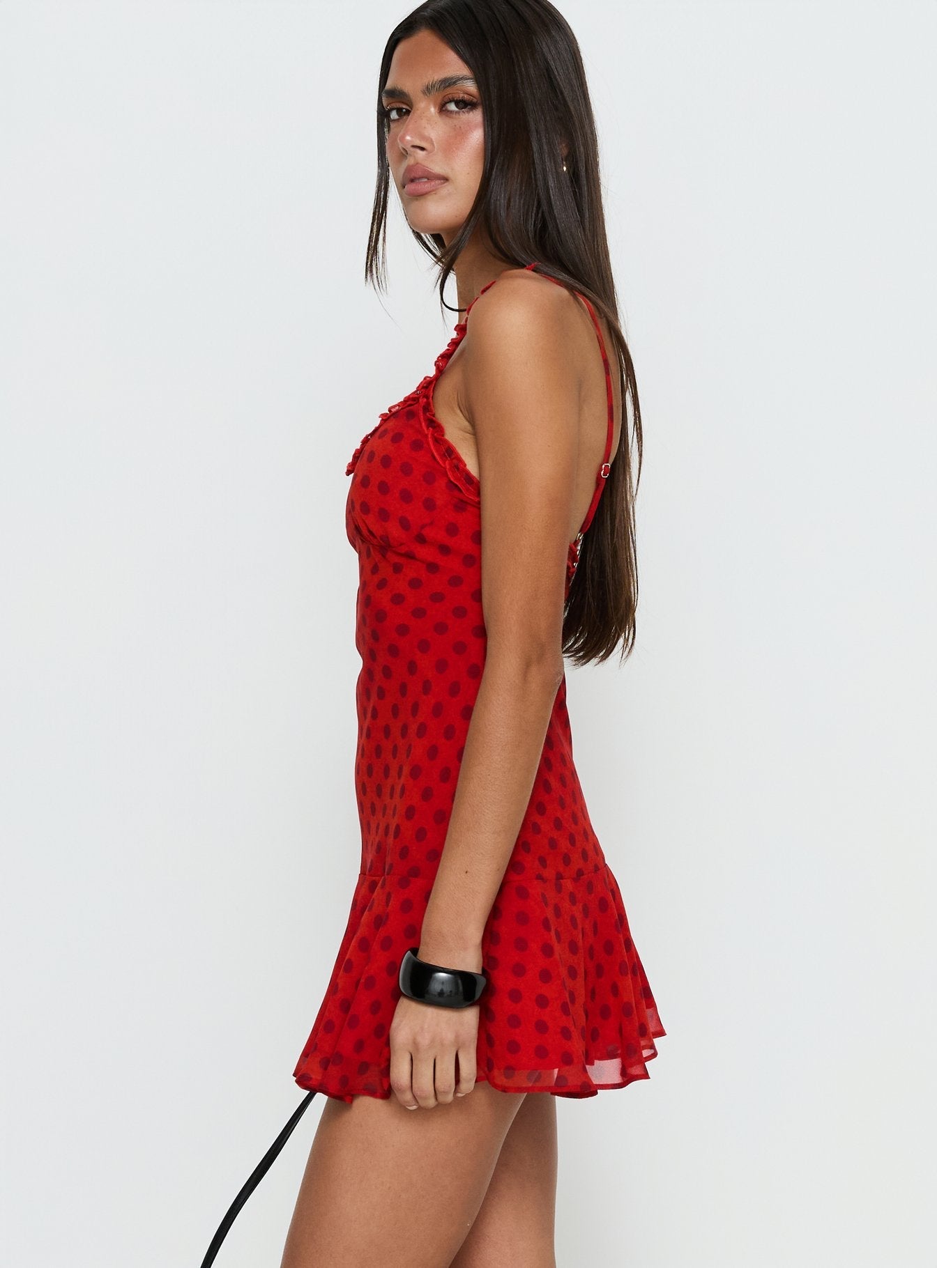 Kahla Frill Romper Red Polka Dot