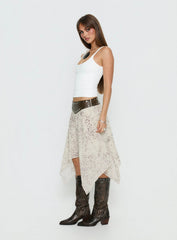 Dark Mirage Asymmetrical Midi Skirt Multi