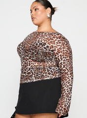 Believe Me Long Sleeve Top Leopard Curve