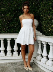 Seasons Of Love Strapless Mini Dress White