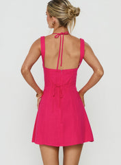Kourtnae Halter Mini Dress Electric Fuschia
