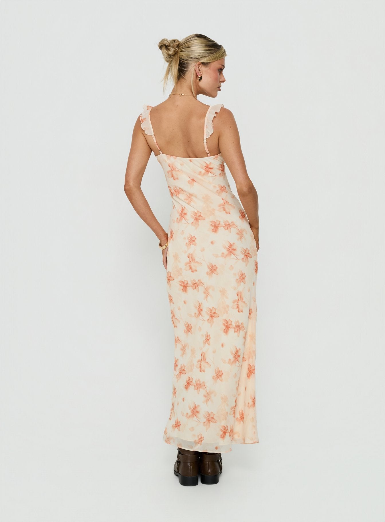 Aymi Frill Bust Detail Maxi Dress Multi Floral