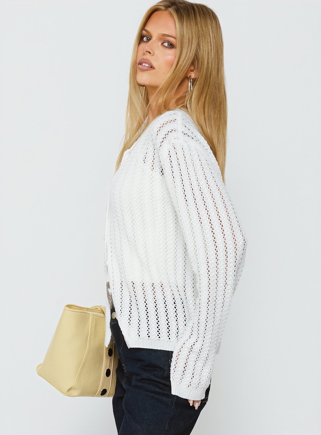 Avalisa Knit Cardigan White