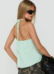 Dakotah Tie Neck Top Aqua
