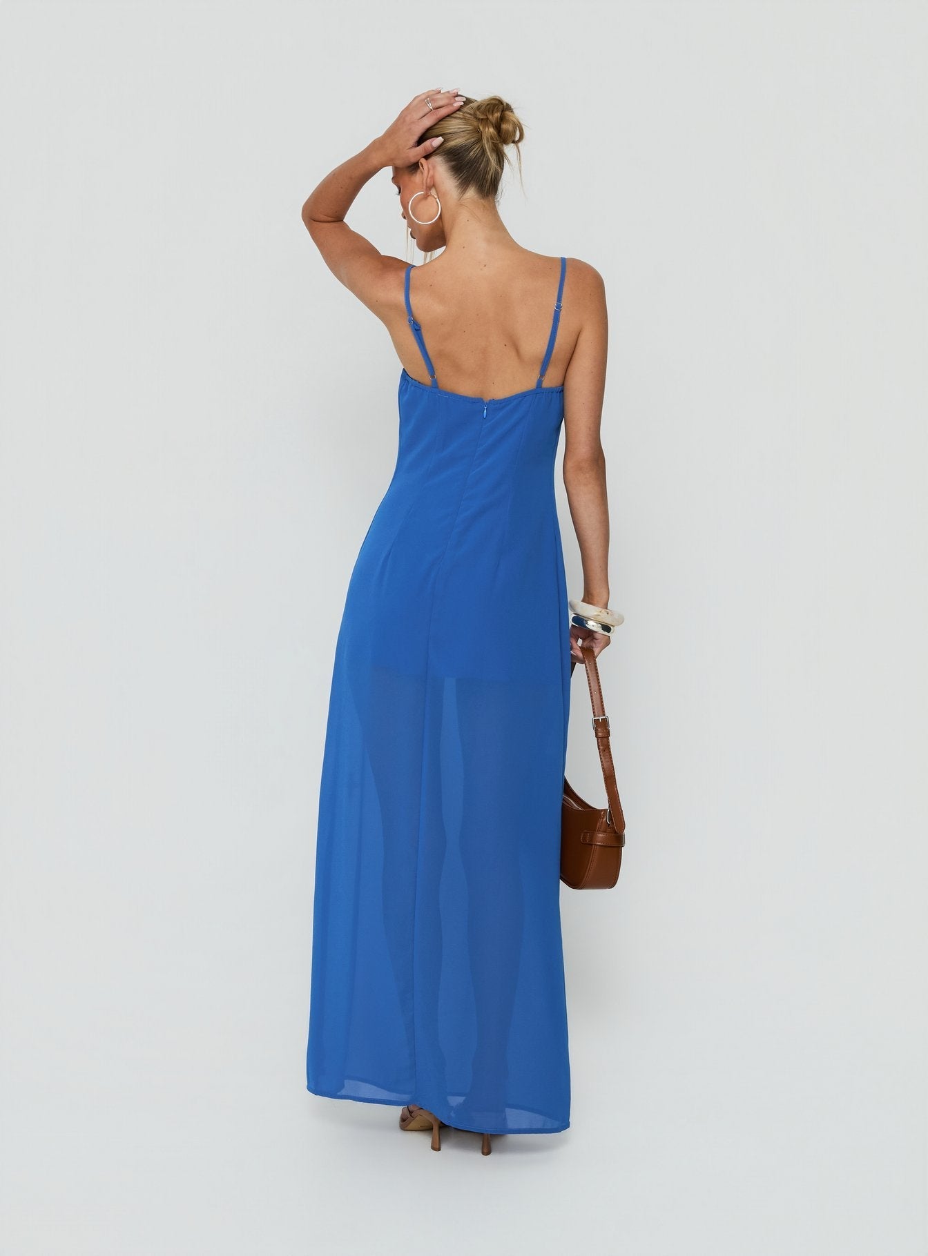 Jysela Cowl Neck Maxi Dress Dark Blue