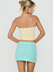 Qwin Knit Mini Skirt Aqua