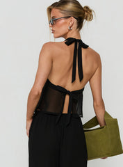 Finesse Halter Top Black