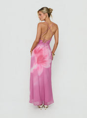 Coletta Cowl Neck Maxi Dress Pink Floral