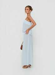 Gracia Blouson Maxi Dress Blue