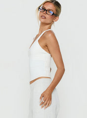 Pace Active Cross Back Tank Top White