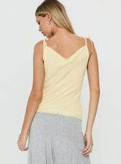 Malkah Tie Sleeve Foldover Top Yellow