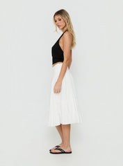 Silver Springs Midi Skirt White