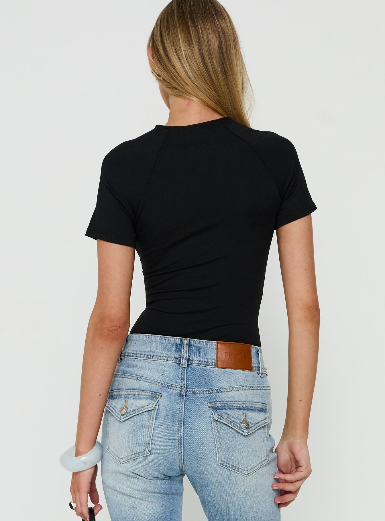 Giallo Solid Bodysuit Black