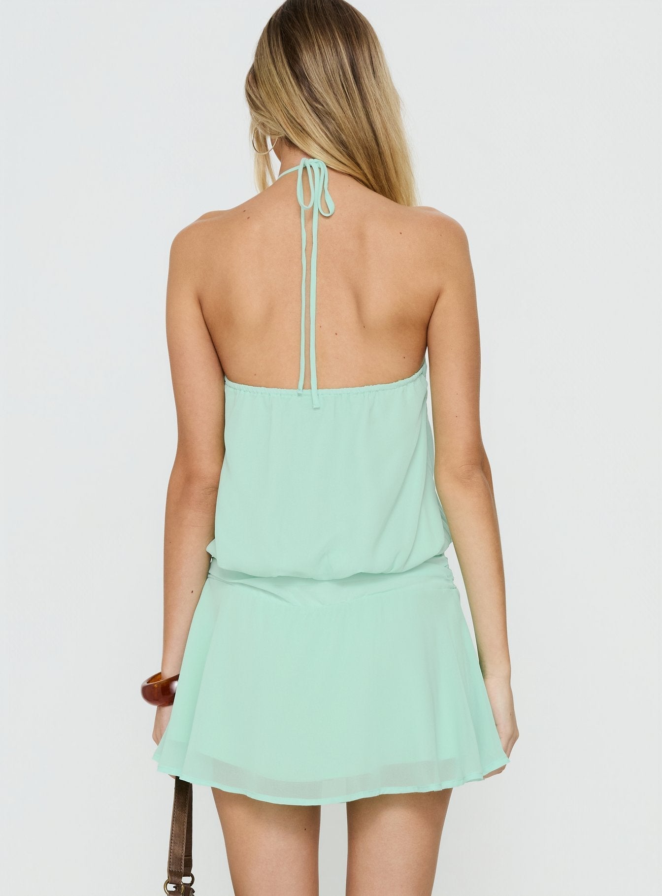 Dopamine Drapey Arrowneck Romper Mint