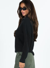 Ferry Zip Front Sweater Black
