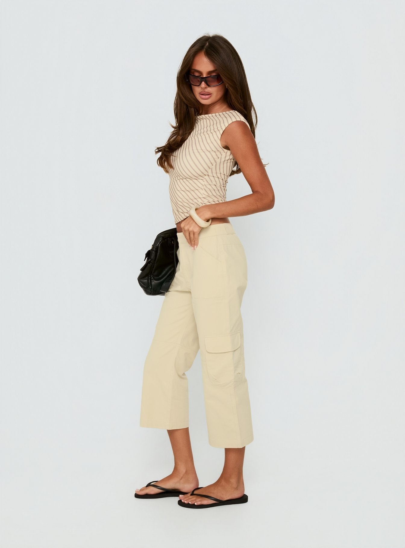 Indee Cropped Cargo Pants Beige