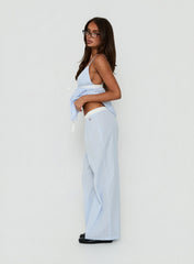 Meava Elasticated Waist Sleep Pants Blue Stripe
