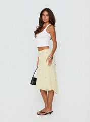 Kessiah Sequin Midi Skirt Yellow
