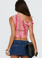 Beaming Brighter Off Shoulder Cinched Draped Top Pink