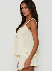 Nattalie Babydoll Frill Sleep Top Cream