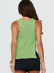 Love Notes Tie Side Sleeveless Top Green