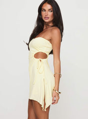 Twyla Strapless Mini Dress Yellow