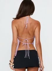 Rejuvenation Cowl Asymmetrical Backless Top Lilac