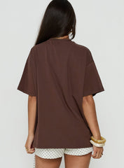 Hotel Sole Oversized Graphic Tee Brown