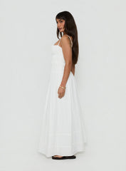 Loralei Shirred Maxi Dress White
