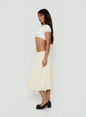 Iselda Draped Midi Skirt Cream