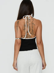 Azara Contrast Arrowneck Bodysuit Black / White