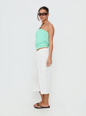 Kiss Me Quick 3/4 Lace Drawstring Pants White