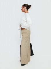 Ketrina Tie Waist Pants Beige Plaid
