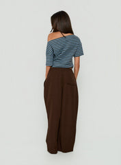 Signora Elasticated Waist Pants Chocolate