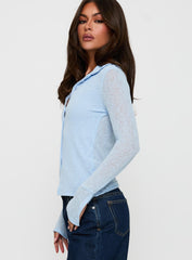 Finnean Long Sleeve Top Pale Blue