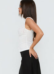 Fillipa Lace Button Down Top White