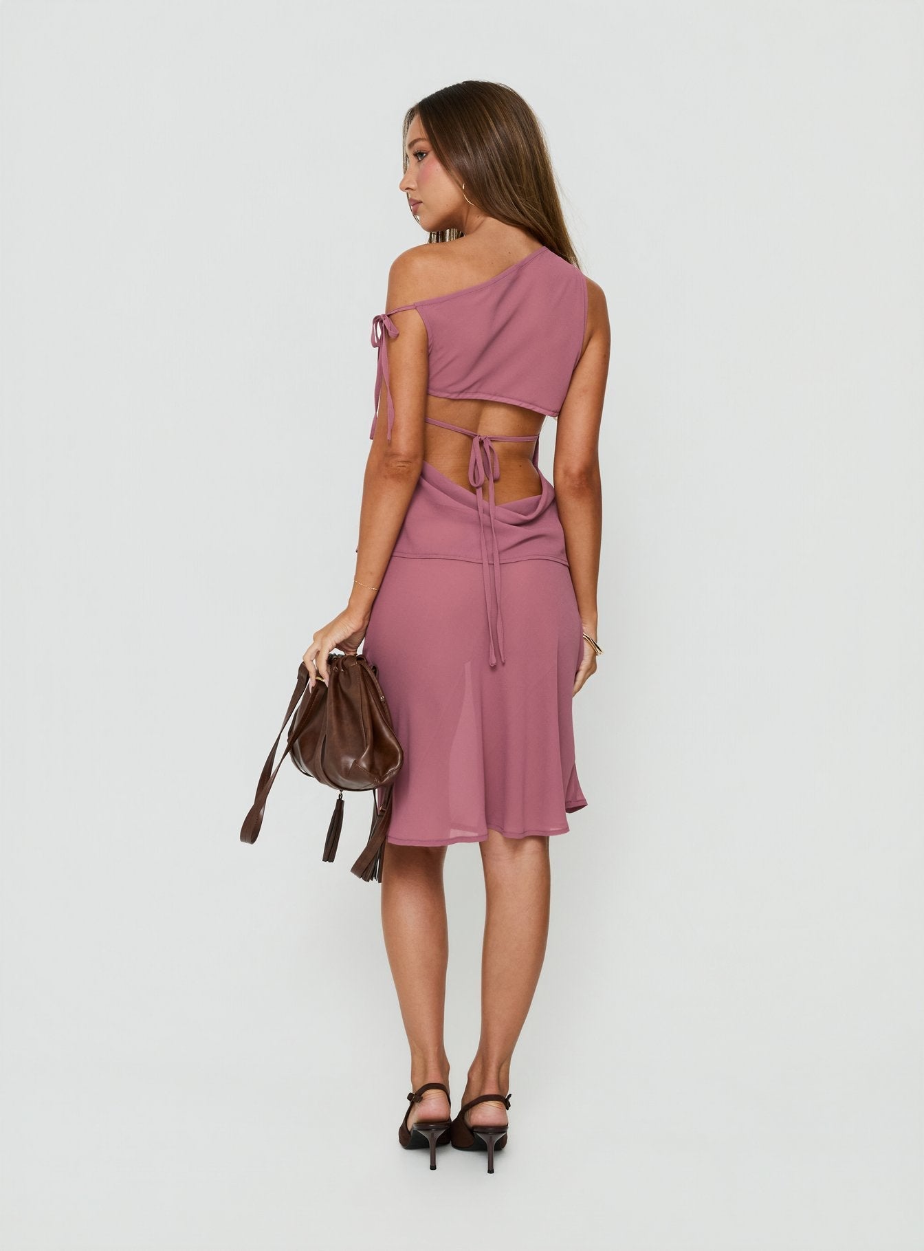 Vianna Sheer Midi Skirt Pink