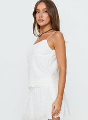 Tiriah Embroidered Cami Top White