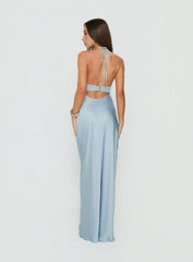 Odyssa Halter Maxi Dress Blue Slate