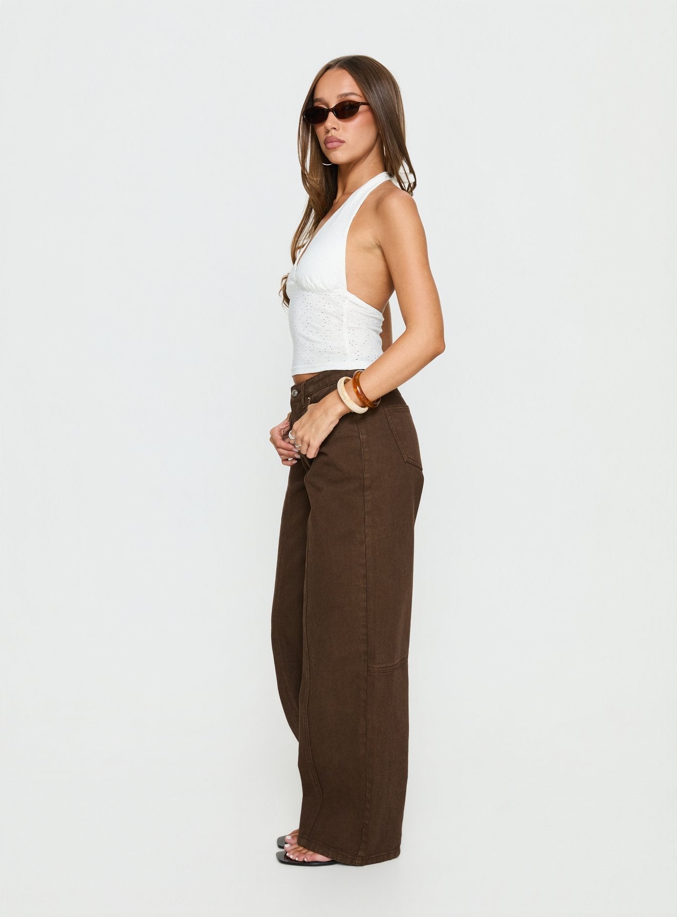 Lando Low Rise Straight Leg Jeans Chocolate
