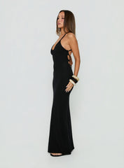 Pasita Halter Tie Up Maxi Dress Black