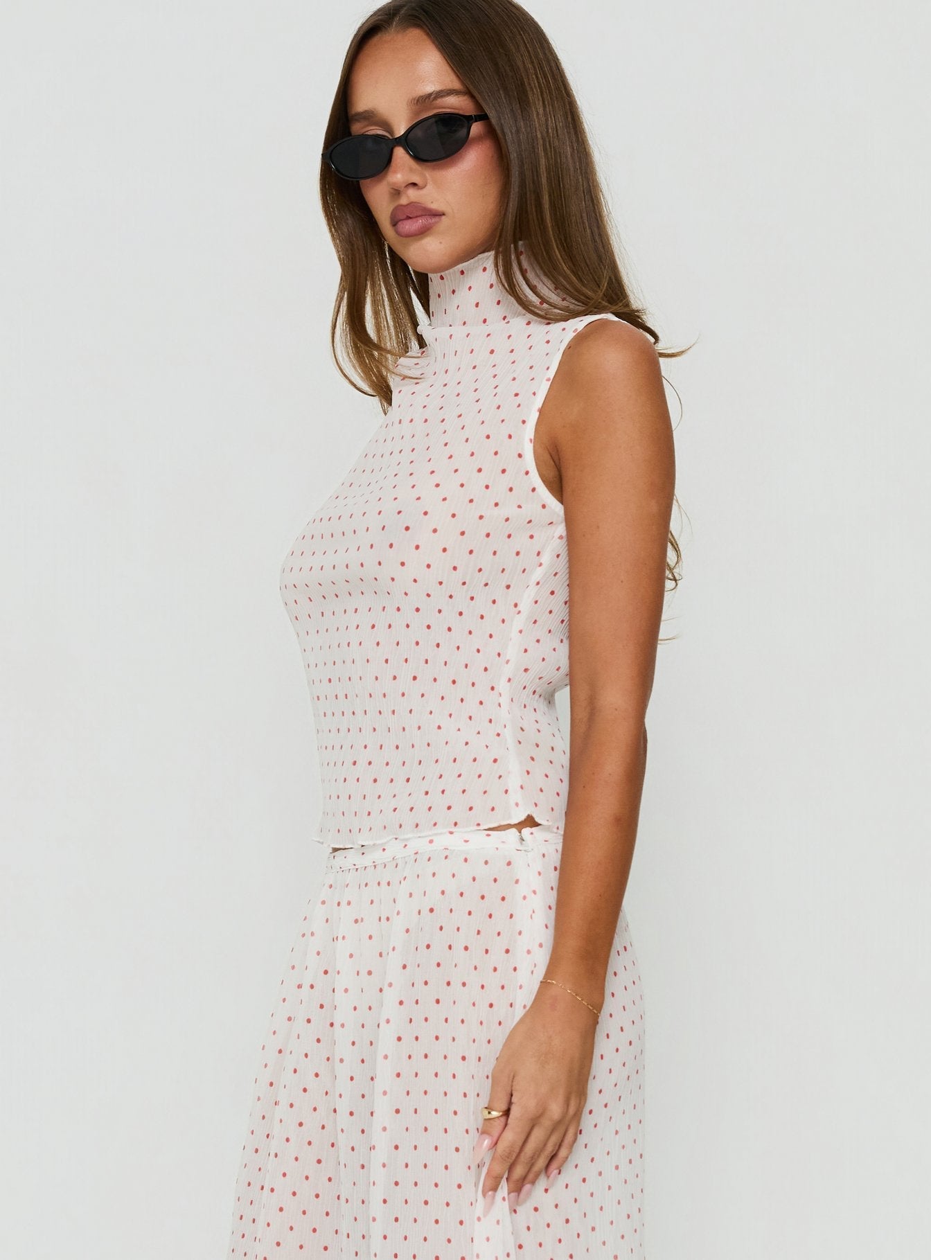 Ford Top White / Red Polka Dot